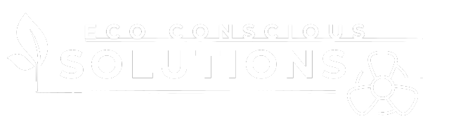 Eco Conscious Solutions logo with a leaf and fan design. Sustainable energy solutions for a greener future. Phoenix, AZ.