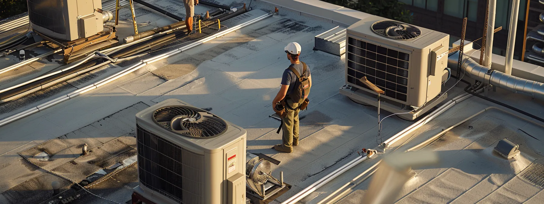 technician installaing hvac systems