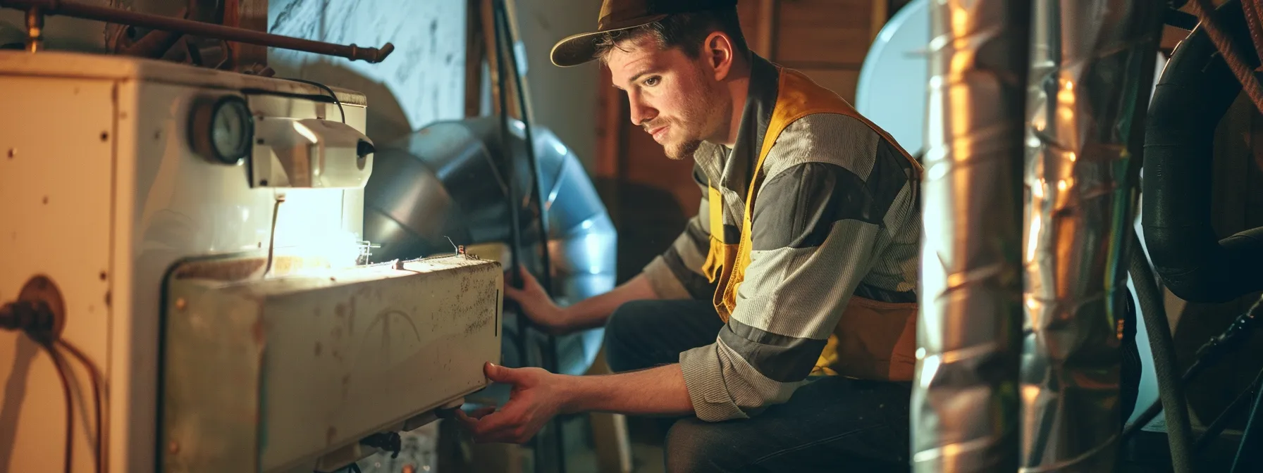 hvac contractor fixing heater